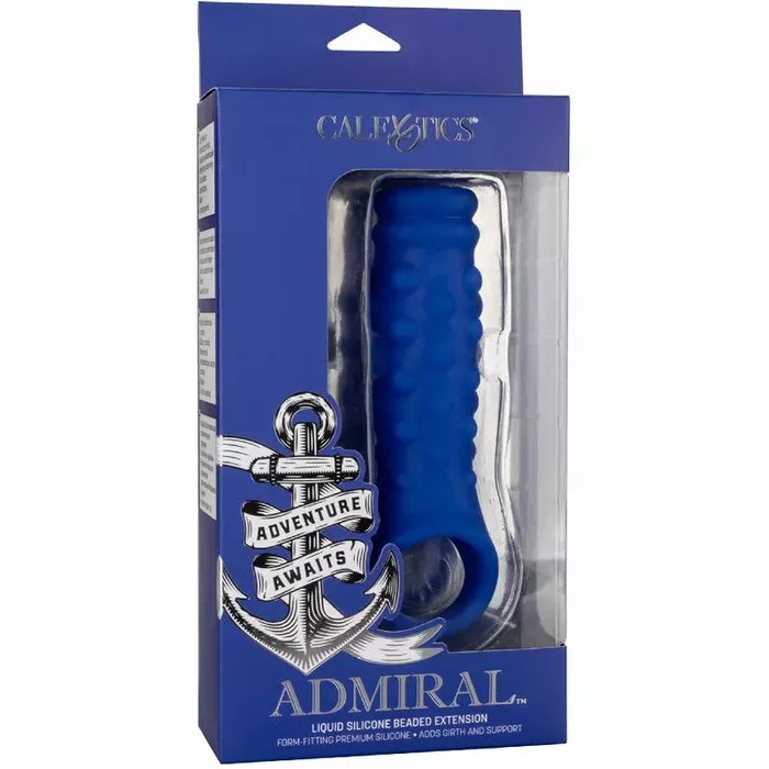 Penis cover ADMIRAL Admiral Beaded Liquid Silicone Blue Photo 6