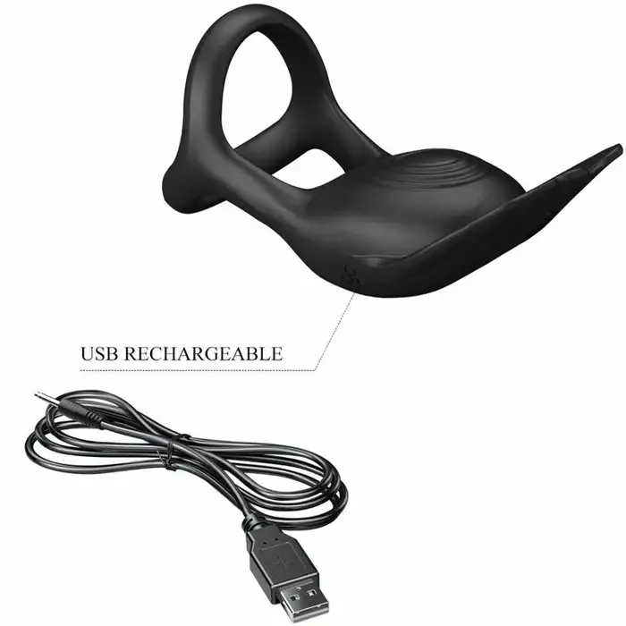 Penis ring pretty love Silas — black silicone, 7 modes Photo 8