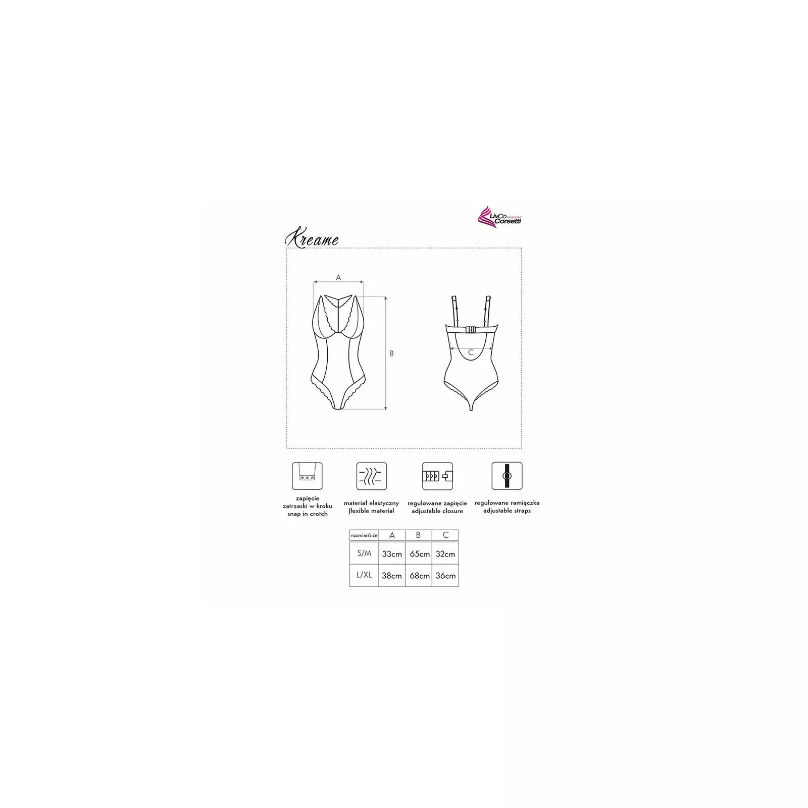 Bodie LIVCO CORSETTI FASHION M KREAME LC 90546 Photo 5
