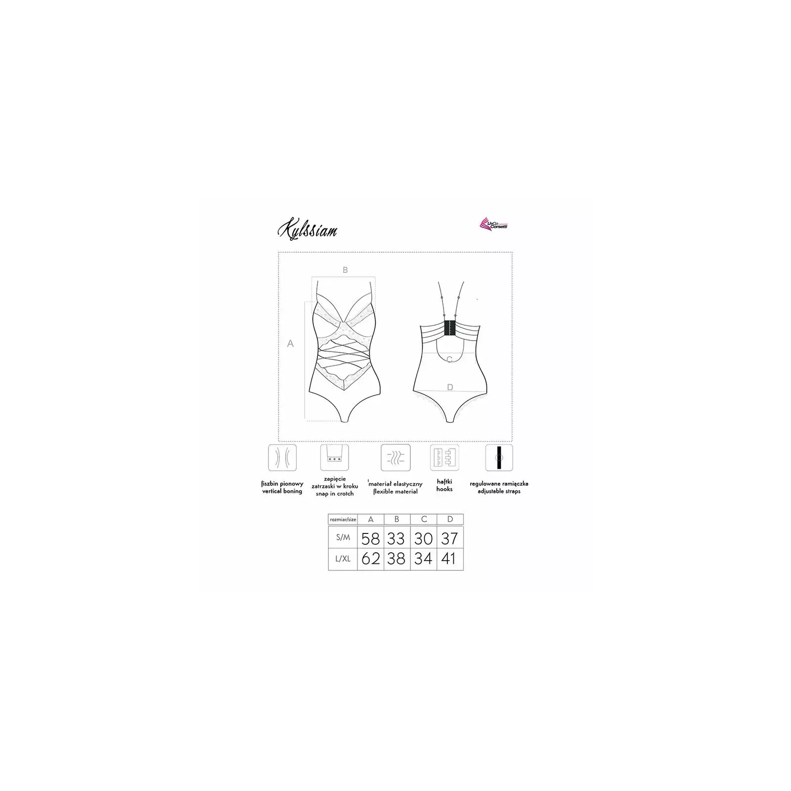 Bodie LIVCO CORSETTI FASHION L/XL KYLSSIAM LC 90613 Photo 4
