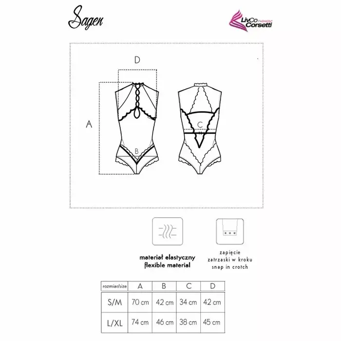 Body LIVCO SAGEN LC 90694 — fitted black L/XL Photo 7