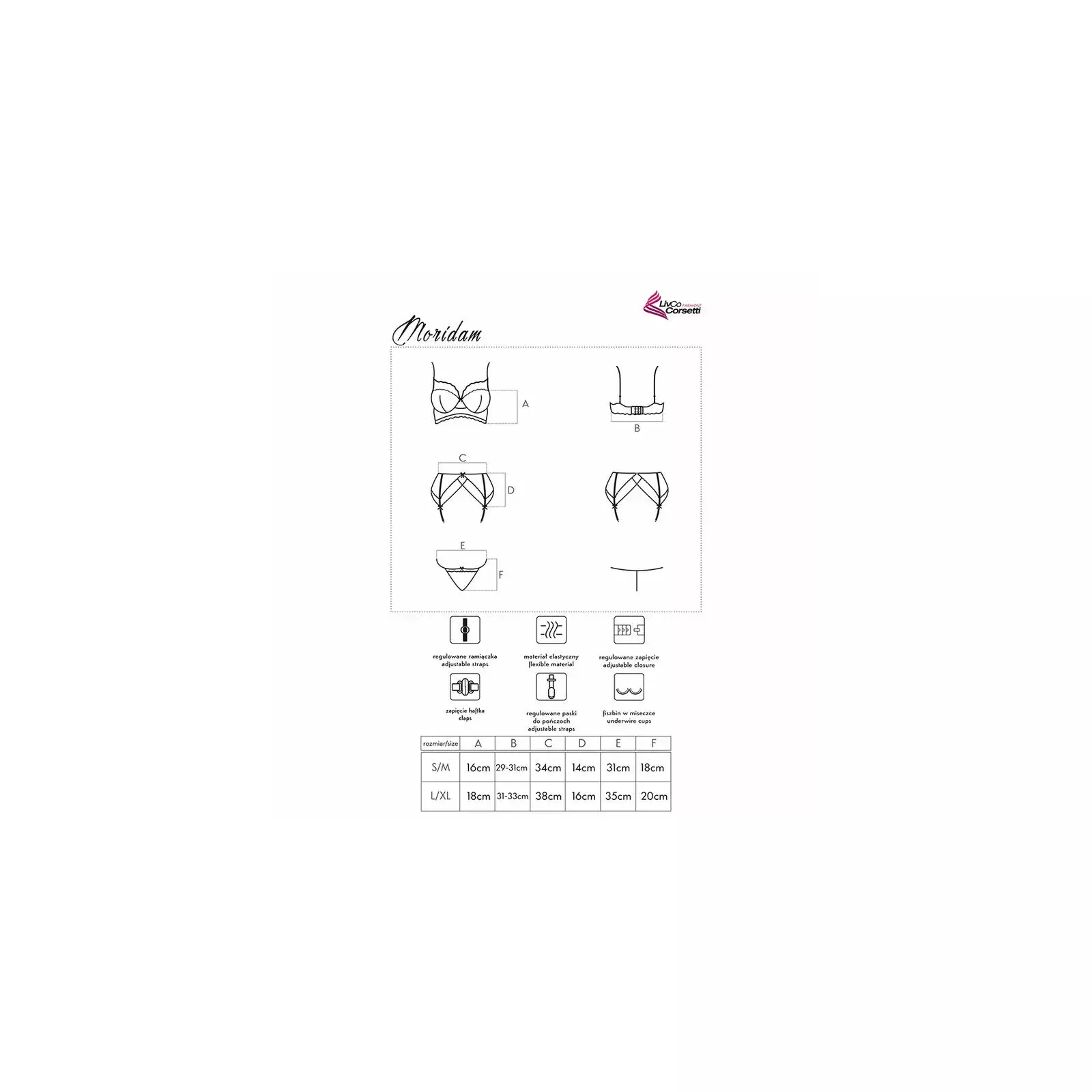 Krūšturis Pārsla Biksītes LIVCO CORSETTI FASHION D MORIDAM LC 90552 Photo 8
