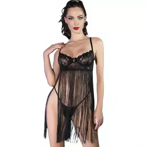 Неглиже CHILIROSE CR 4496 бэбидолл, черный, размер L/XL, регулируемые бретели, кружевные детали