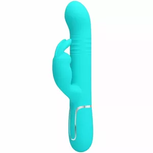 Trusītis vibrators Pretty Love Coale ar pērļu bumbiņām, ūdensizturīgs silikons, aqua zaļš