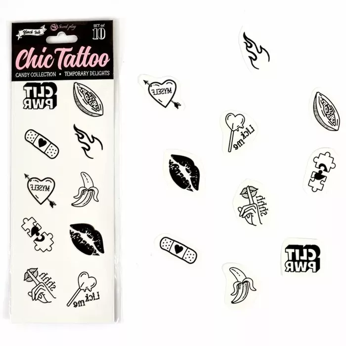 SECRETPLAY Temporary Tattoos Set — Candy Collection, 10 pcs Photo 4