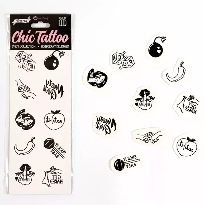 Temporary Tattoos SECRETPLAY Spicy Collection — Set of 10 Photo 5
