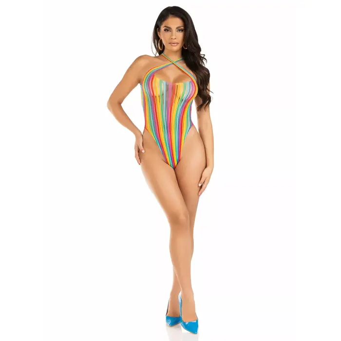 LEG AVENUE Cross Bodysuit Multicolor — цельное боди Photo 5