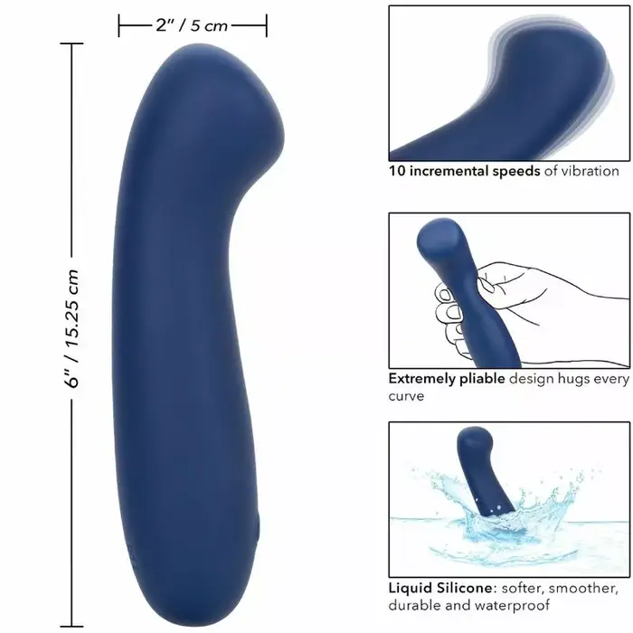 Вибратор для точки G CalExotics Cashmere Satin G Blue Photo 7