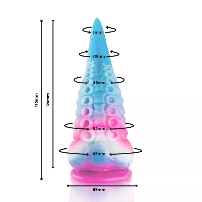 EPIC Phorcys Blue tentacle silicone dildo, small Photo 2