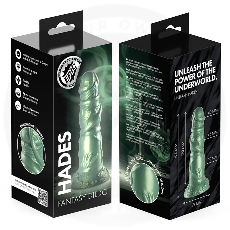 Dildo EPIC HADES — silicone, black Photo 10