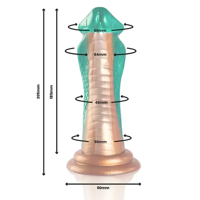 Dildo EPIC Python Cobra Green — silicone textured Photo 2
