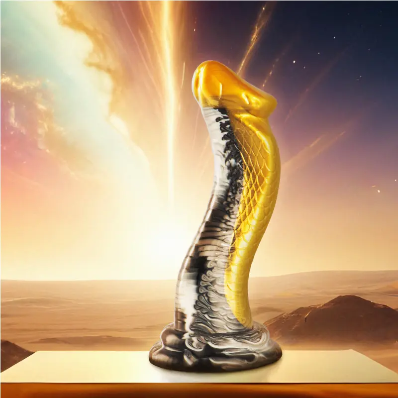 Dildo EPIC DRAKON Yellow Cobra — silikona teksturēts Photo 6