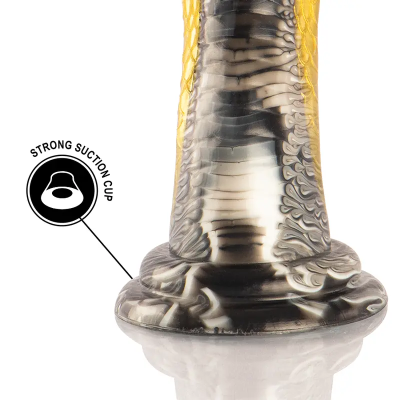 Dildo EPIC DRAKON Yellow Cobra — silikona teksturēts Photo 7