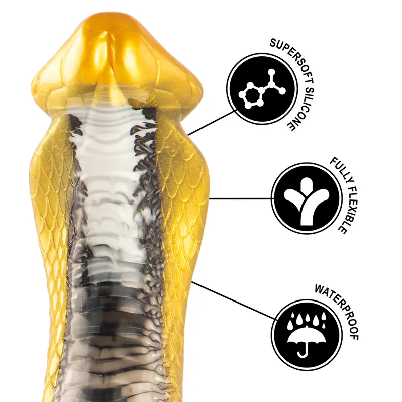 Dildo EPIC DRAKON Yellow Cobra — silikona teksturēts Photo 8