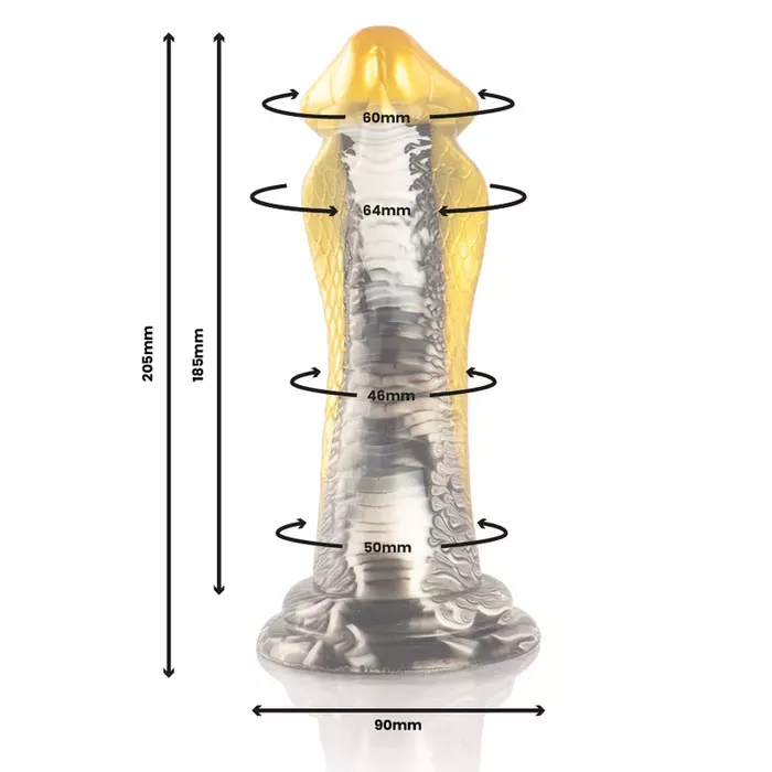Dildo EPIC DRAKON Yellow Cobra — silicone textured Photo 2