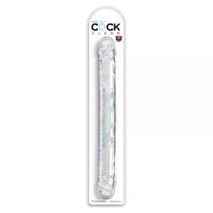 Dildo Dubultais King Cock Caurspīdīgs PVC 18in