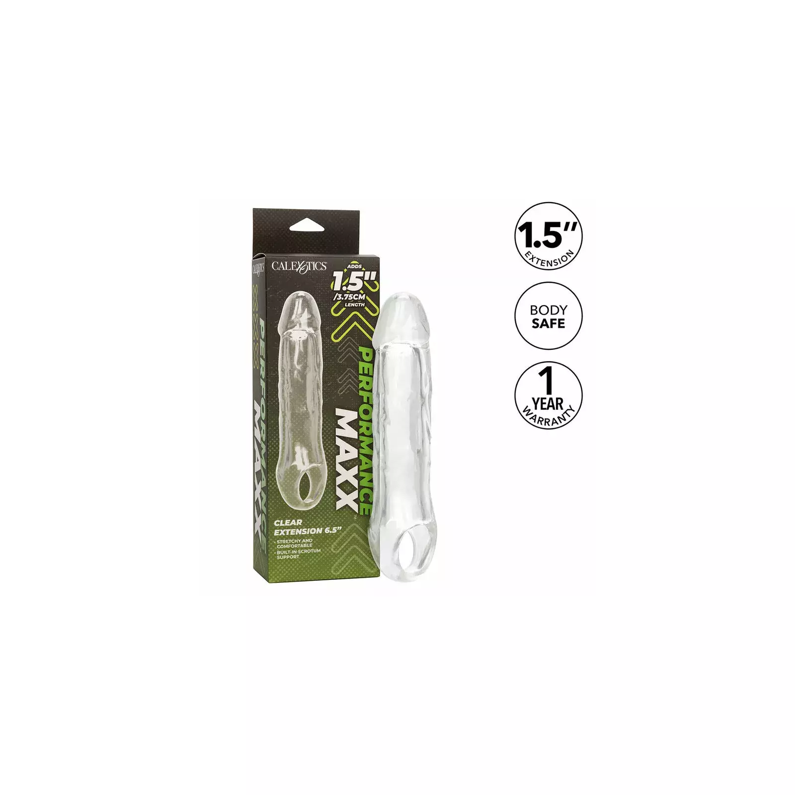 Penisa stiprinājums CalExotics PERFORMANCE MAXX CLEAR EXTENSION 6.5 Photo 1