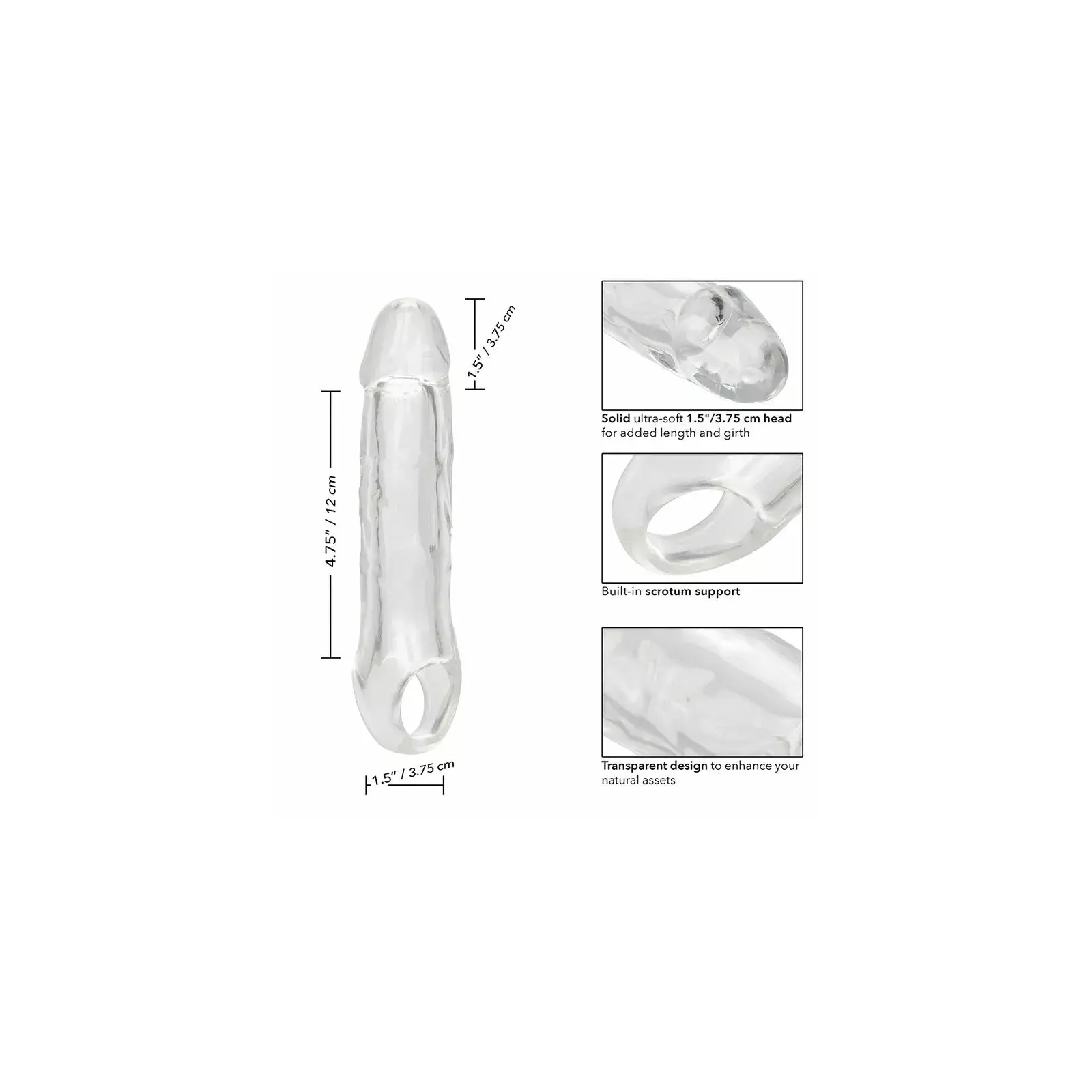 Penisa stiprinājums CalExotics PERFORMANCE MAXX CLEAR EXTENSION 6.5 Photo 8