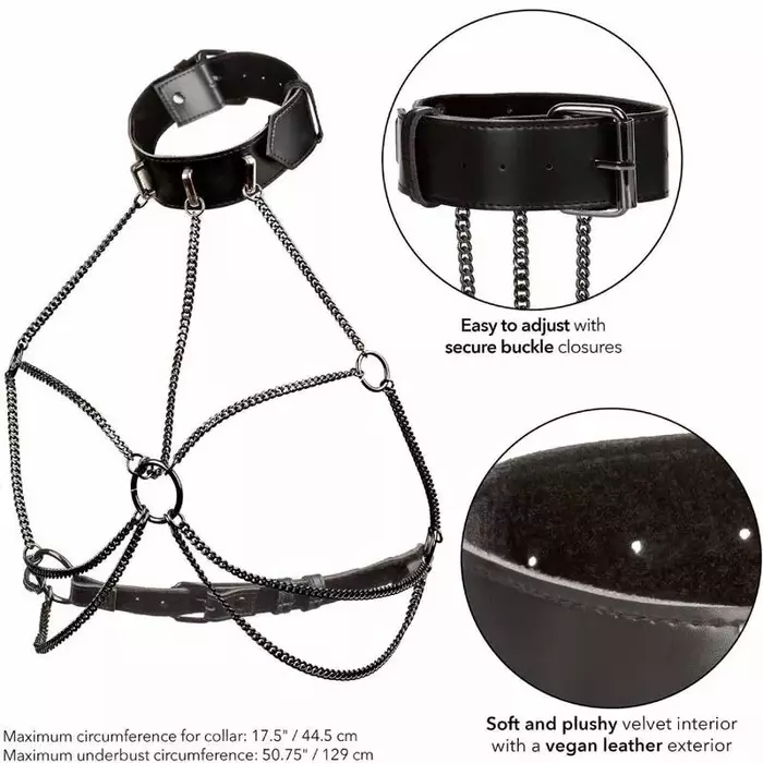 CalExotics Euphoria Plus Size multi-chain collar harness Photo 5