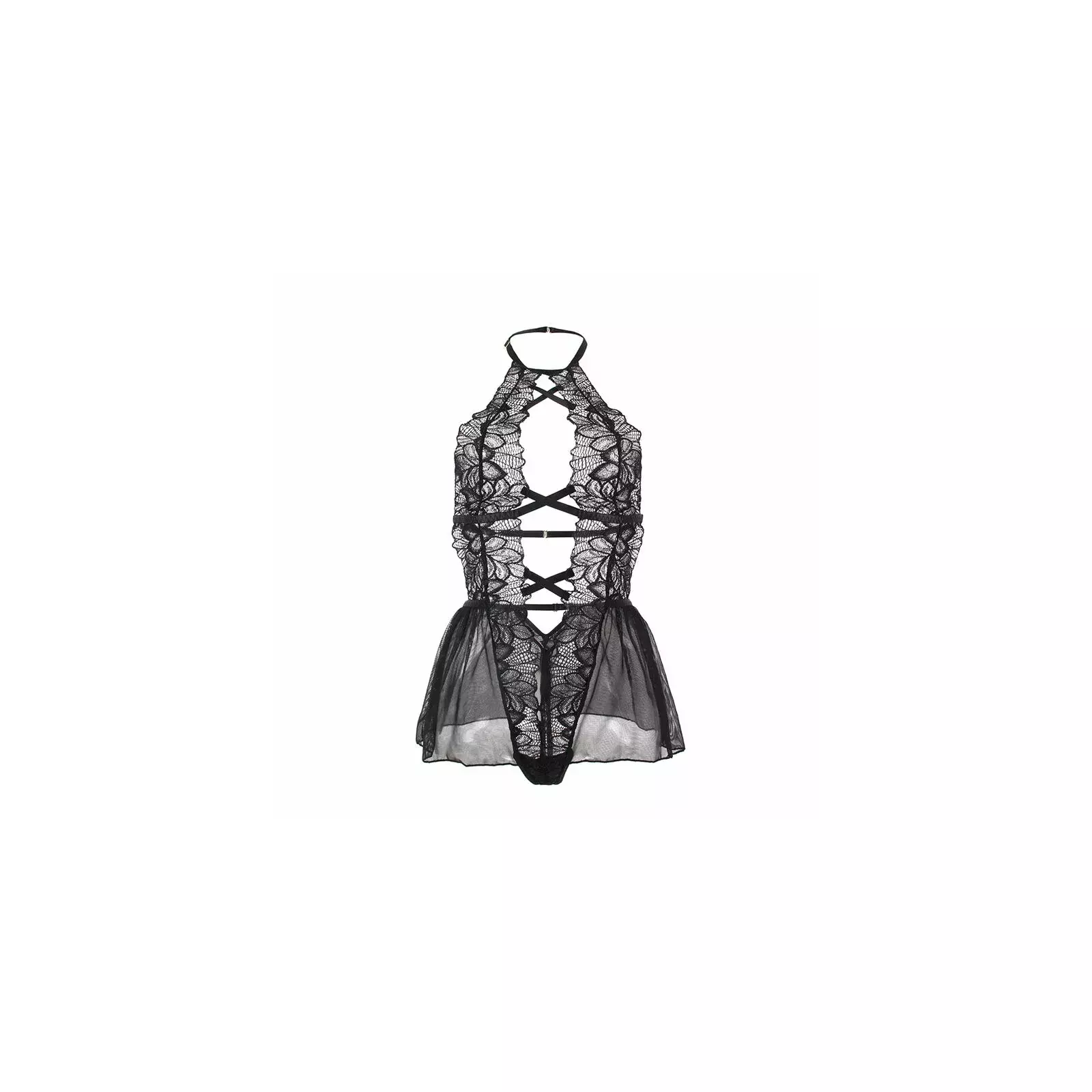 Bodie SUBBLIME L/XL TEDDY HALTER NECK BARE BACK LACE Photo 5