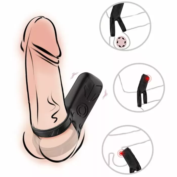 Penisa stiprinājums ARMONY DOUBLE RING VIBRATOR BLACK Photo 2