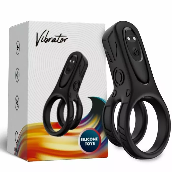 Penisa stiprinājums ARMONY DOUBLE RING VIBRATOR BLACK Photo 4