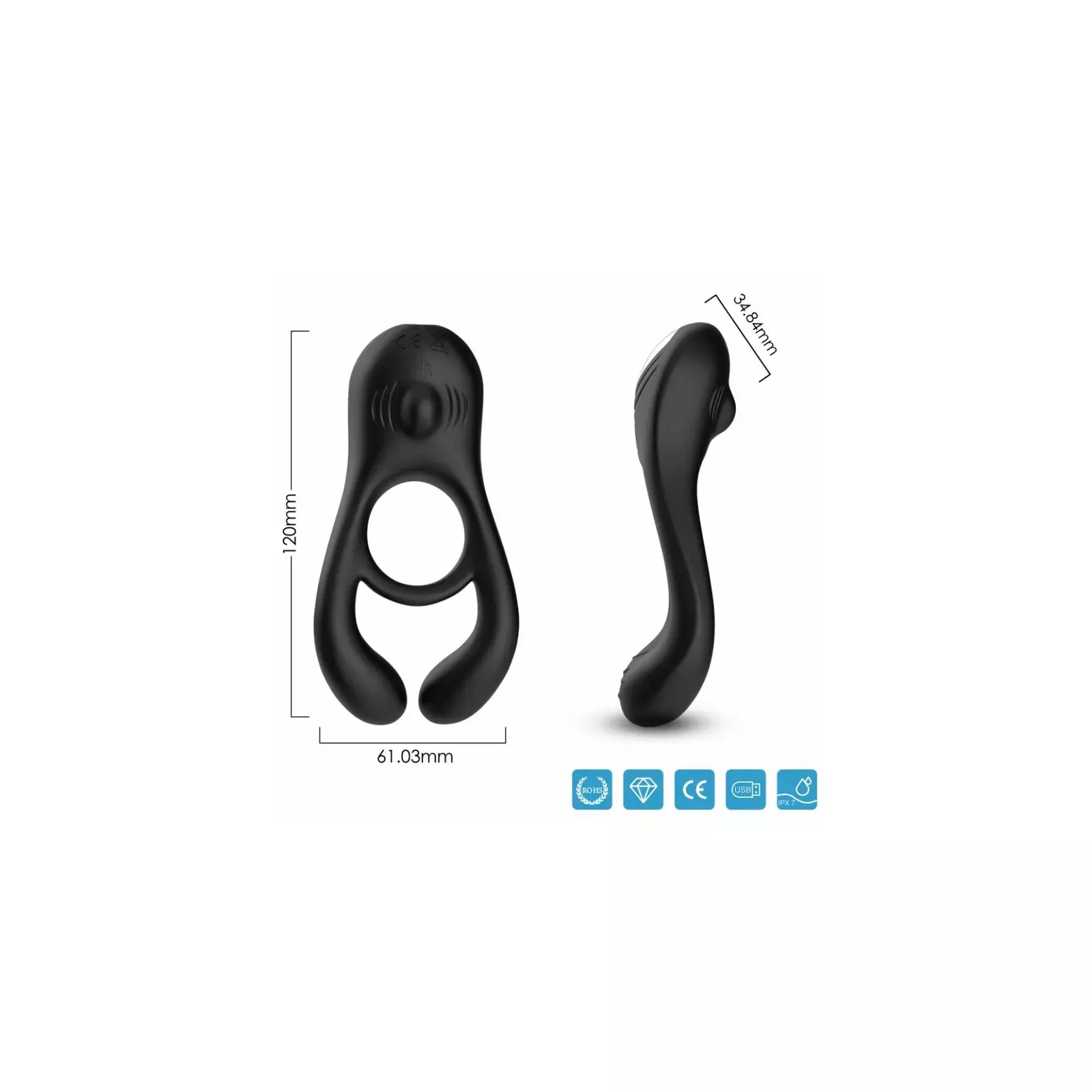 Penisa stiprinājums ARMONY VEYRON DOUBLE VIBRATOR RING Photo 3