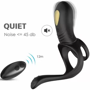 Penisa stiprinājums ARMONY JOY JUMPER RING VIBRATOR PĀRIEM & ANĀLA SPĒLE ATTĀLINĀTA KONTROLE MELNS