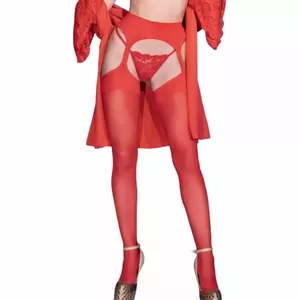 CHILIROSE CR 4312 Garter Stockings Red S/M - Elegant Lingerie