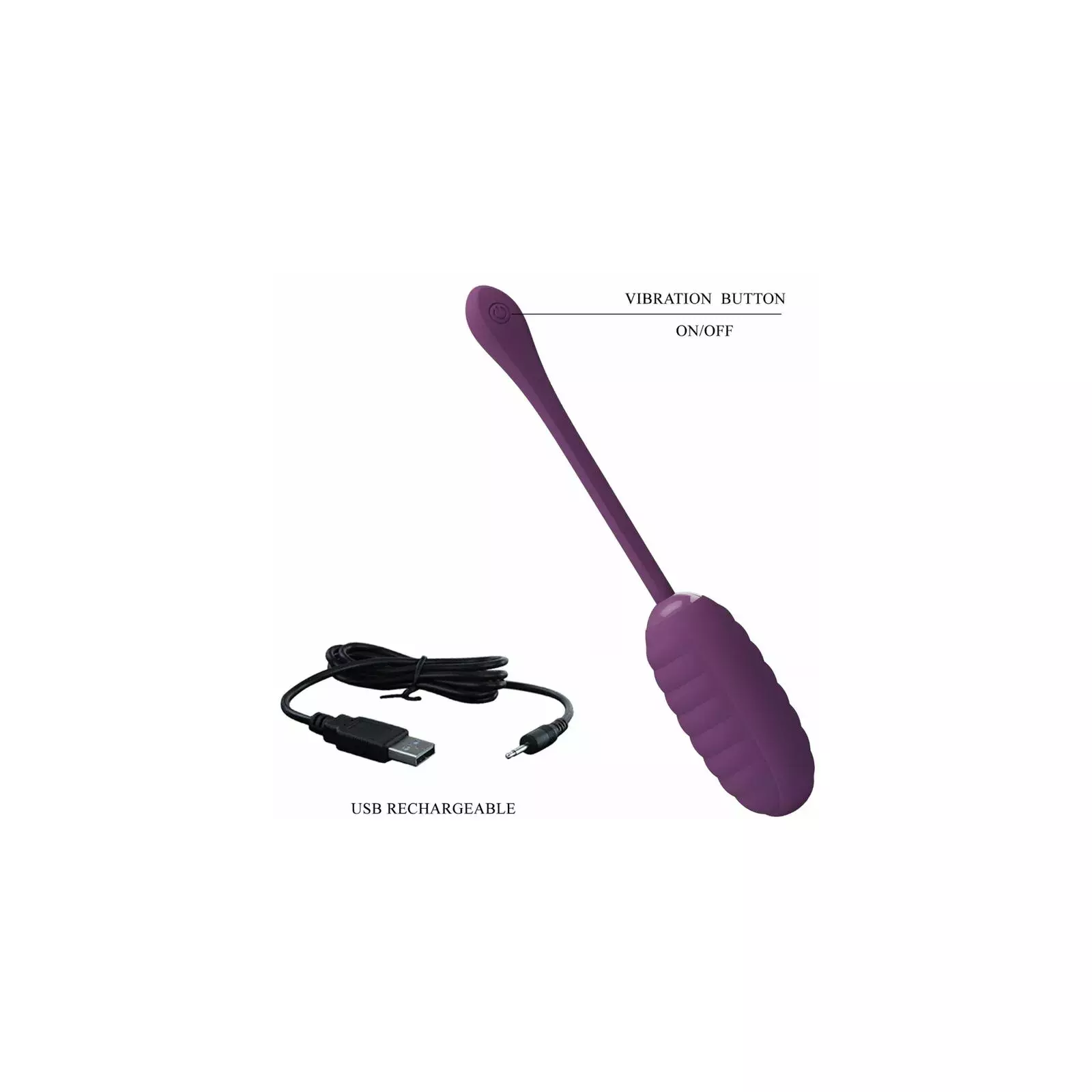 PRETTY LOVE CASPER PURPLE Rechargeable Vibrating Egg D-238704 Photo 5