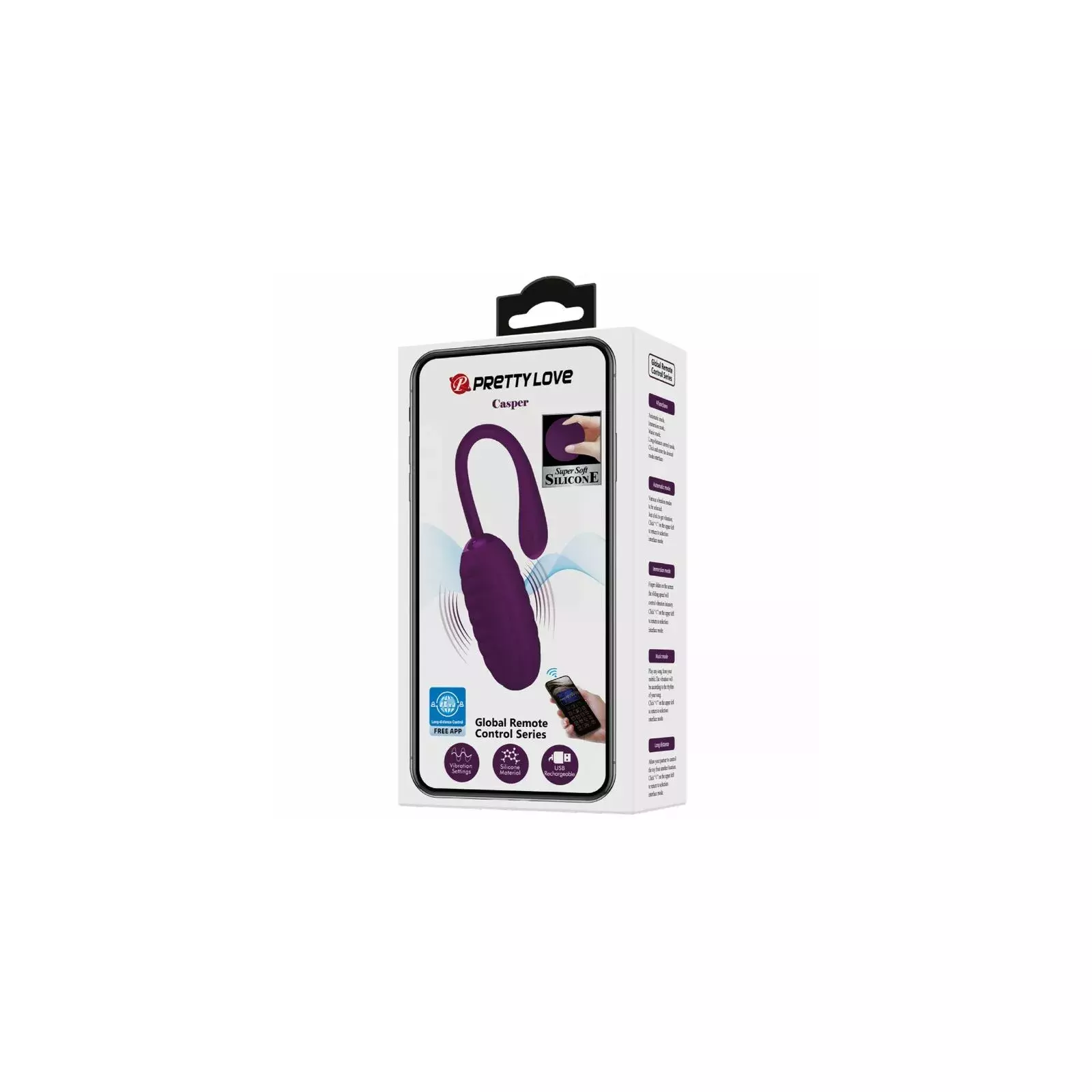 PRETTY LOVE CASPER PURPLE Rechargeable Vibrating Egg D-238704 Photo 16