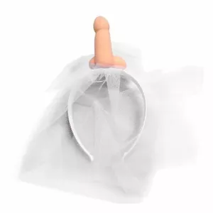 DIABLO PICANTE - White Bridal Veil with Penis, Model D-239897