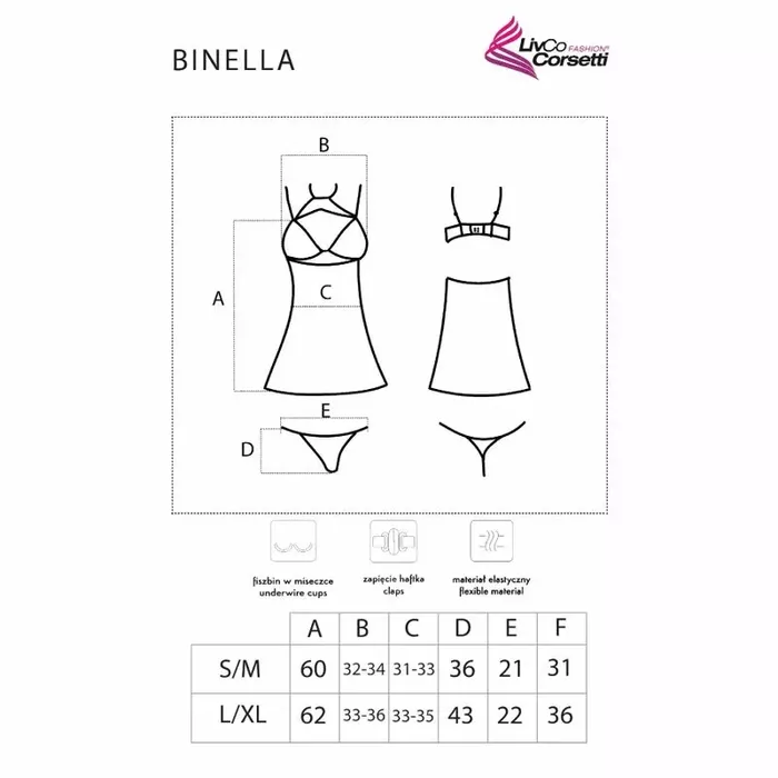 Negligee set LIVCO Binella babydoll and thong Photo 5