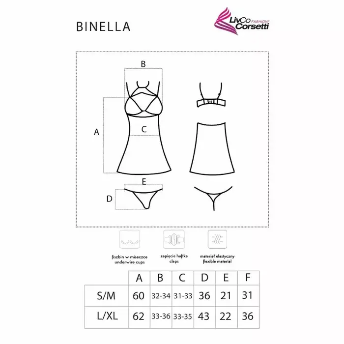 Negligee set LIVCO Binella — black babydoll Photo 5