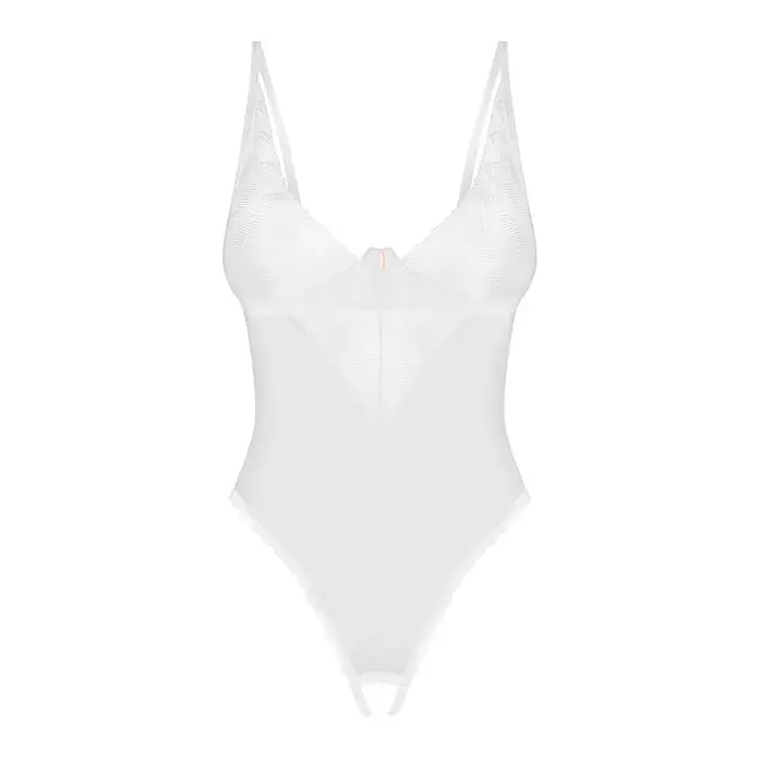 OBSESSIVE OBS Body XL/2XL melns sieviešu pieguļošs crotchless Photo 3