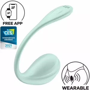 Vibrators SATISFYER Smooth Petal G-Point Stimulator, silikons, ūdensizturīgs, ar lietotni, water green