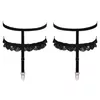 Leg garters Cottelli Collection S/M — adjustable velvet lace Photo 5