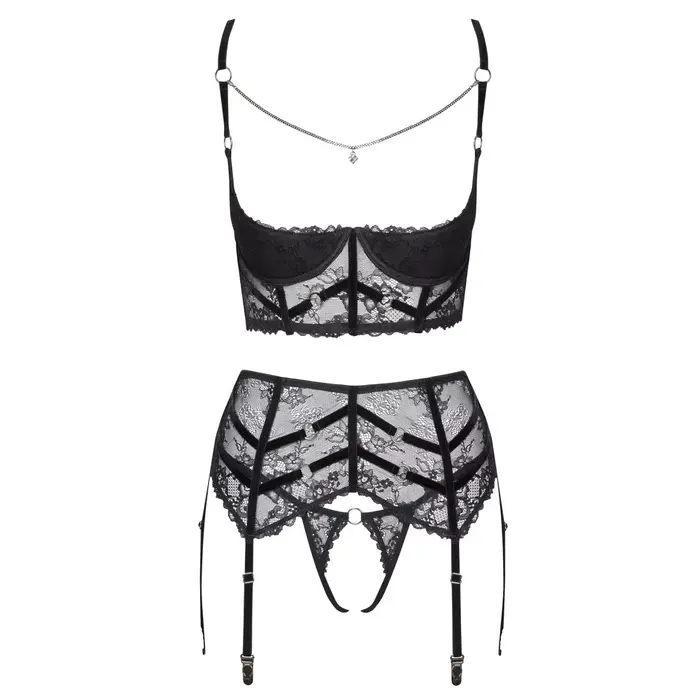 Cottelli Collection Shelf Bra Set Chain 80B/M lingerie set Photo 7