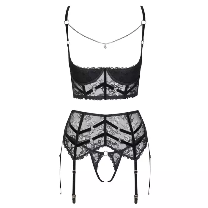 Cottelli Collection Shelf Bra Set Chain 85B/L lingerie set Photo 7