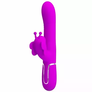 Vibrator rabbit pretty love D-239891 — multifunction 4-in-1, fuchsia