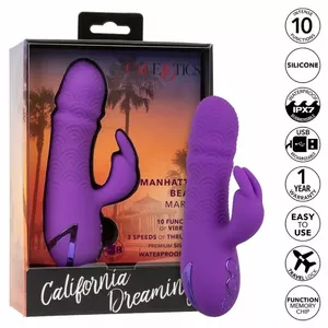 Trusīša vibrators CalExotics Manhattan Beach Marvel — silikons, dubultā stimulācija, ūdensizturīgs, vairāki režīmi