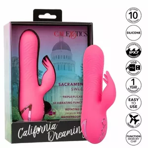 Trusīša vibrators CalExotics Sacramento Sweetie — medicīniskā silikona, divi motori, ūdensizturīgs
