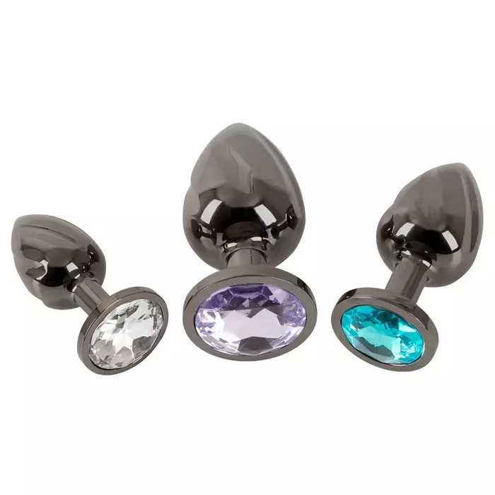 Набор анальных плагов ANOS Diamo — металл, конические Photo 5