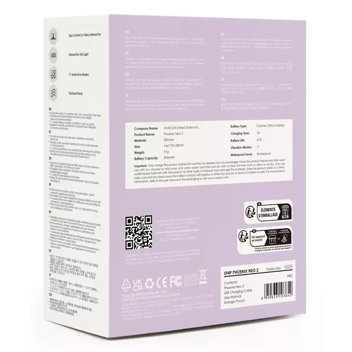 Svakom Phoenix Neo 2 — silicone rechargeable vibrator Photo 10