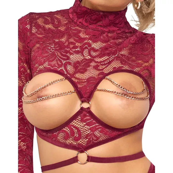 Lingerie set abierta fina Open Top & Thong, size XL Photo 6
