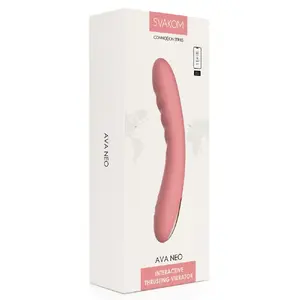 Kustīgais vibrators Svakom Ava Neo — silikons, ūdensizturīgs, uzlādējams, 19.6 cm, vadība ar aplikāciju, vairāki raustīšanās un vibrācijas režīmi