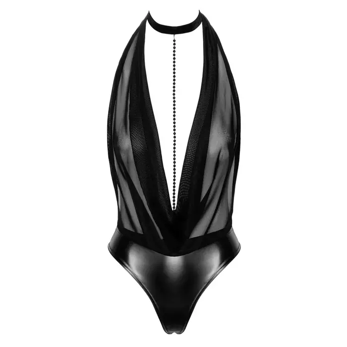 Боди Noir Pearls S — открытая спина, жемчужная отделка Photo 5