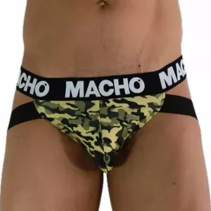 Men's jock underwear machounderwear MACHO MX28MV JOCK MILITARY GREEN size L — military green, minimal rear coverage