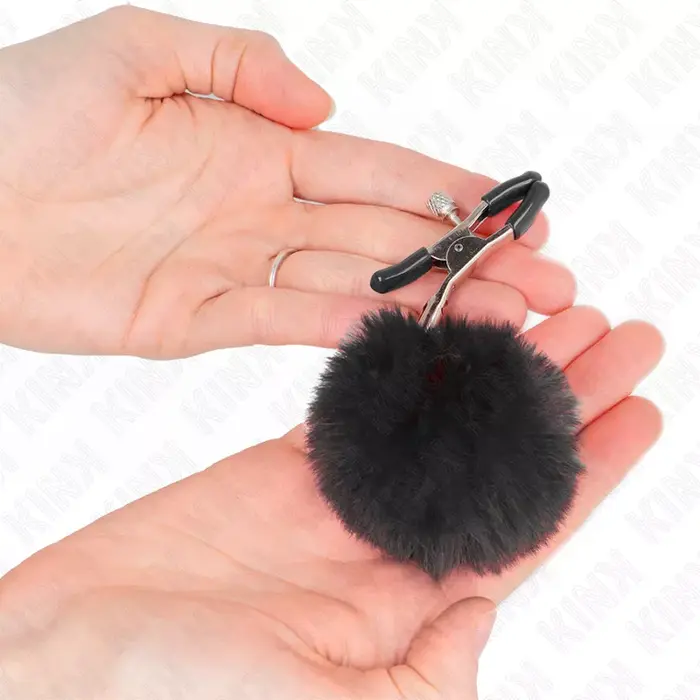 Krūšu spīles KINK Faux Fur Ball — 6 cm kāts Photo 3