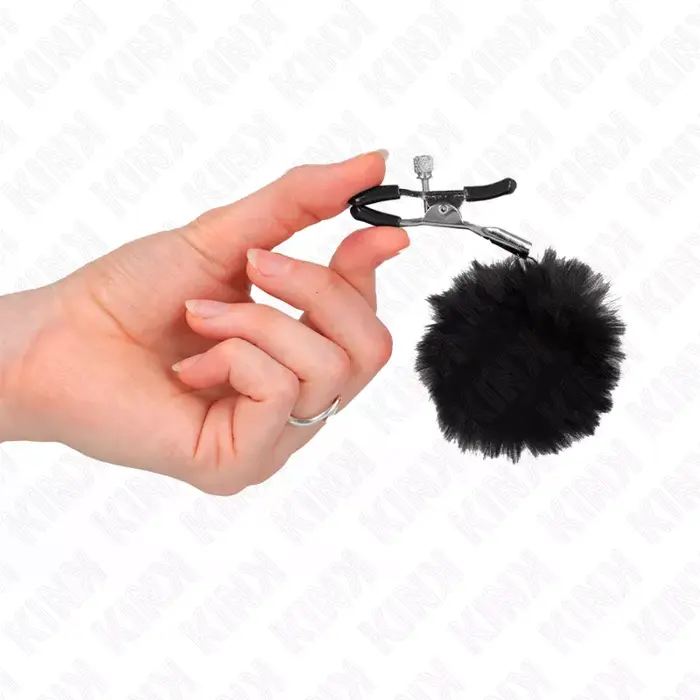 Krūšu spīles KINK Faux Fur Ball — 6 cm kāts Photo 4